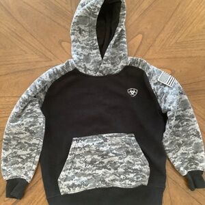Ariat Boys Patriot Hoodie , Black Digi Camo , size boys XS